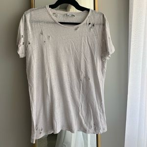 Distressed iro linen t shirt size small